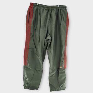 Adidas Windbreaker Track Pants Men's XL Gray Green Red Stripe Mesh Lined Active